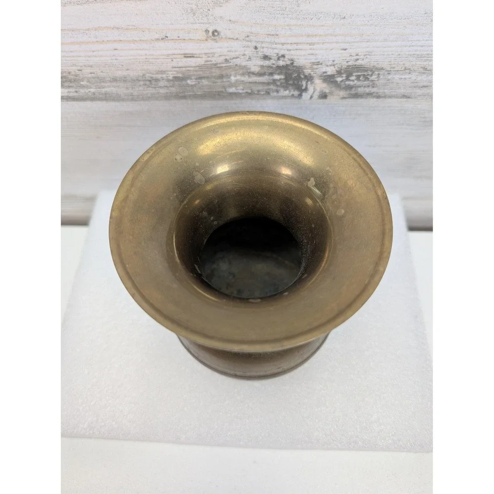 Small Brass Bud Vase Urn Shape Flared Rim‎ Decorative Metal Home Decor Accent